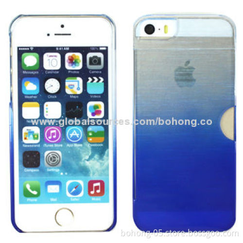 Hard Cases for iPhone 5S with Card Slot, Gradient Shinny Painting